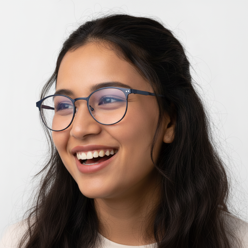 Round Half Rim Black Round