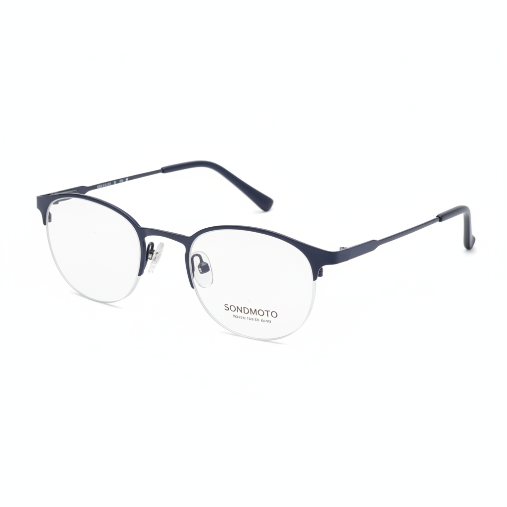 Round Half Rim Black Round