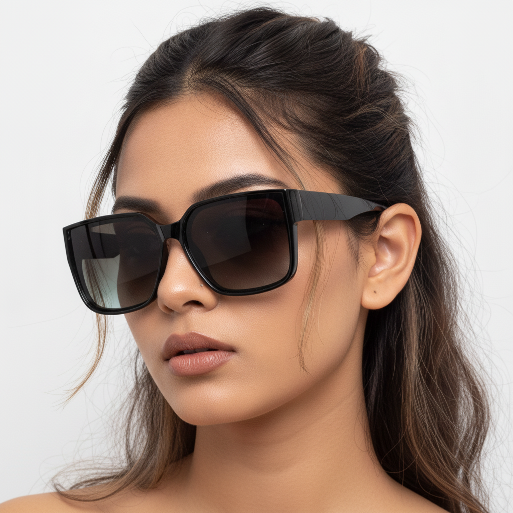 Ladies Polarized Rectangle Brown