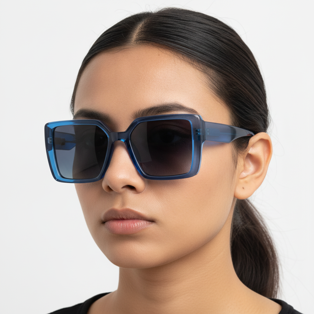 Ladies Blue Square Sunglass