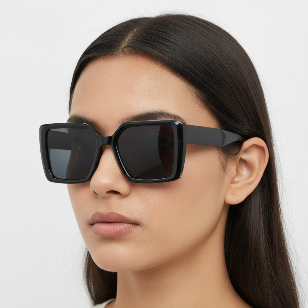 Ladies Polarized Square Black