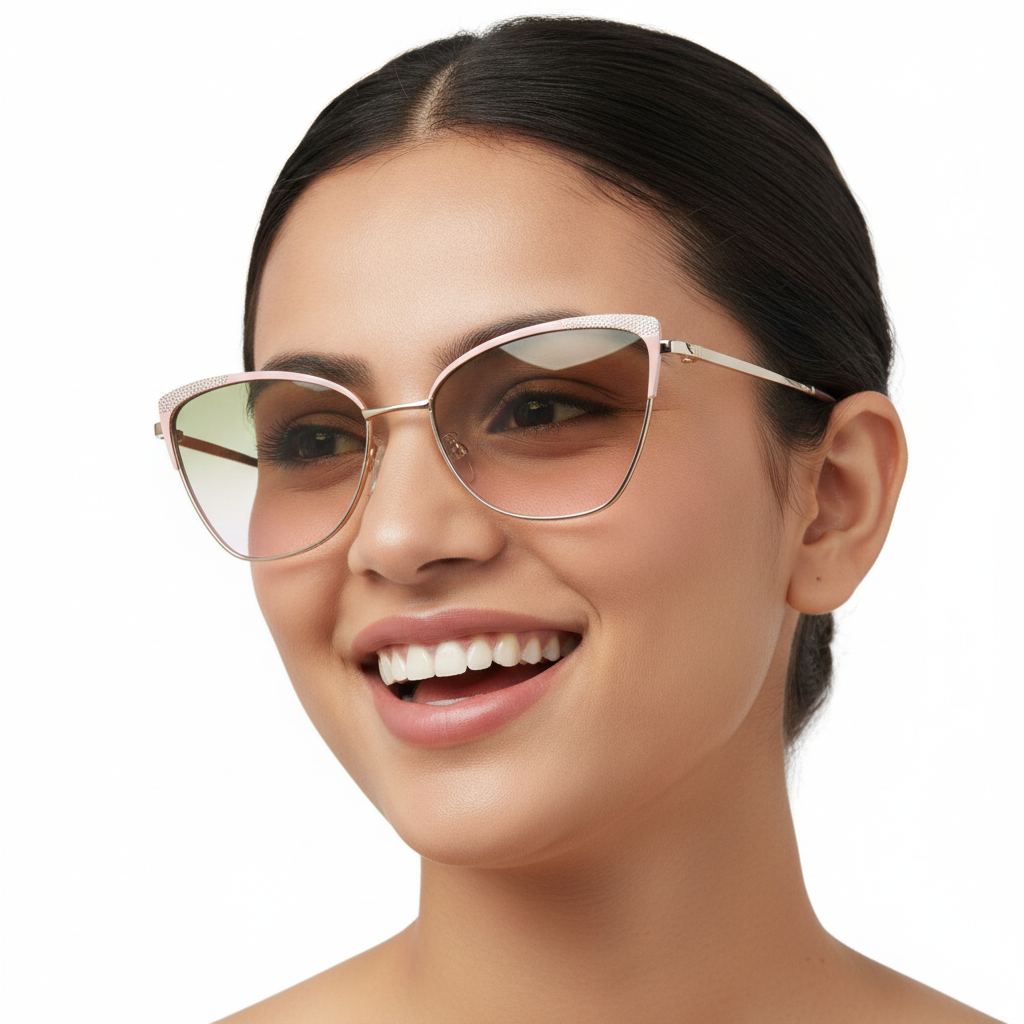 Ladies Pink Cateye Sunglass