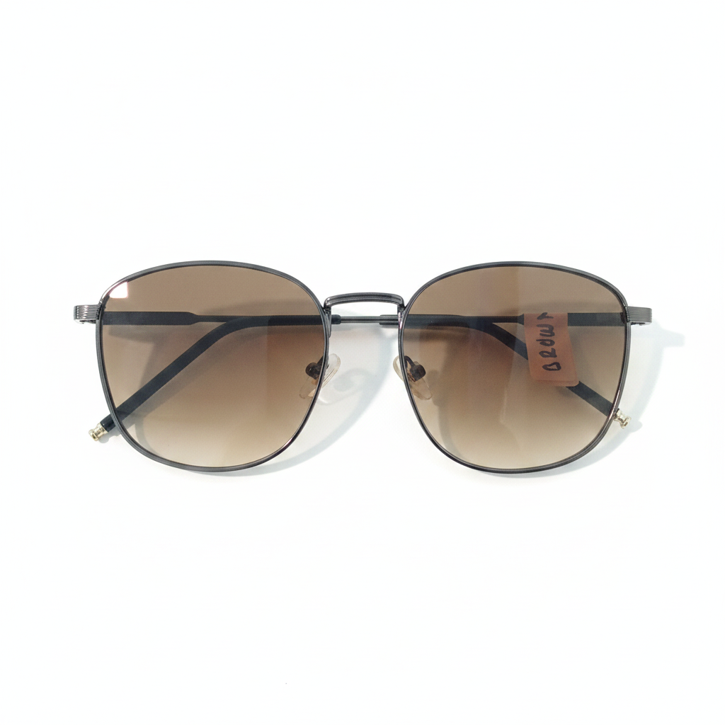Metal Square Brown Sunglass