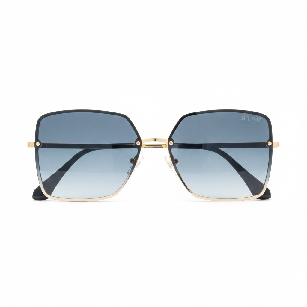 Ladies Metal Grey Shaded Sunglass