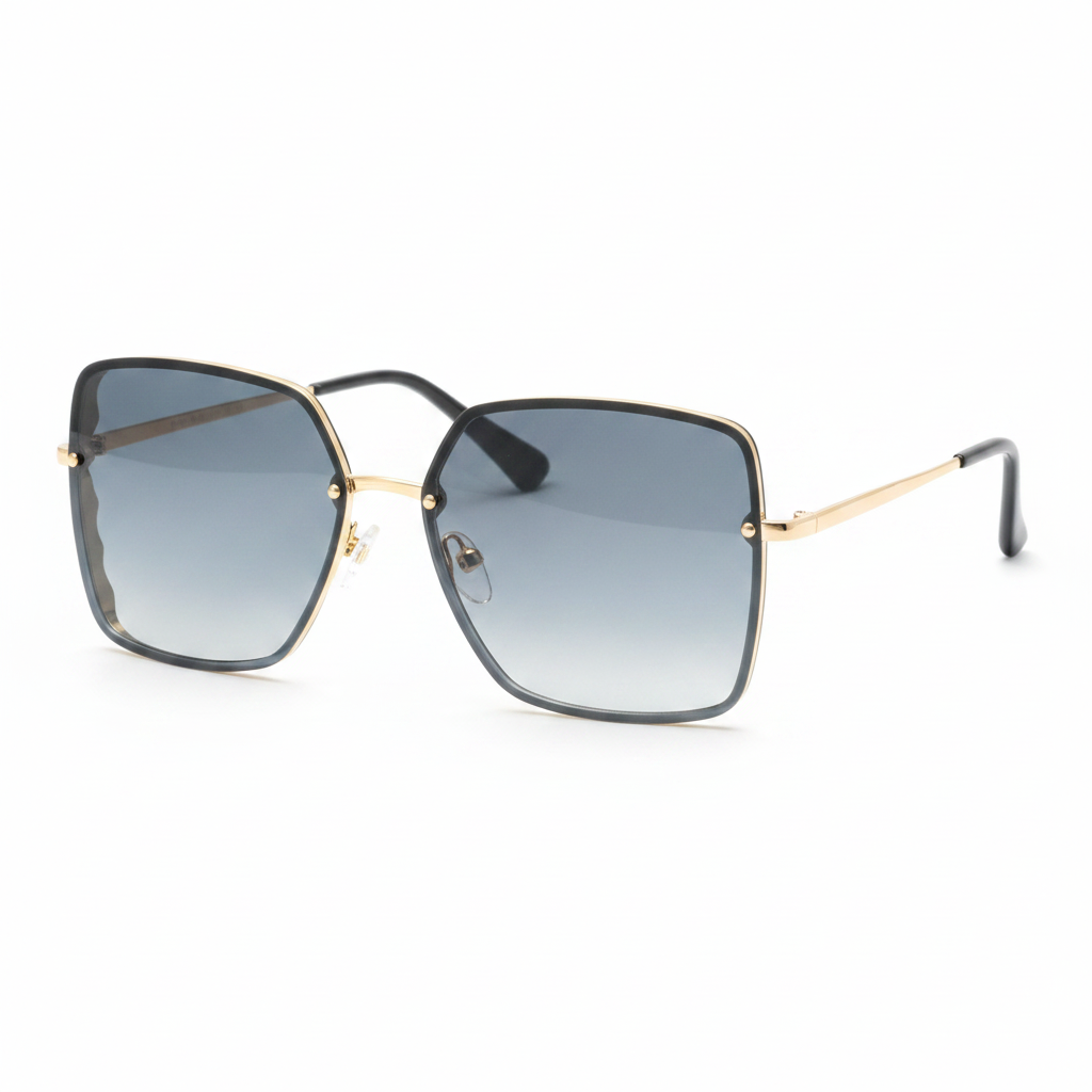 Ladies Metal Grey Shaded Sunglass
