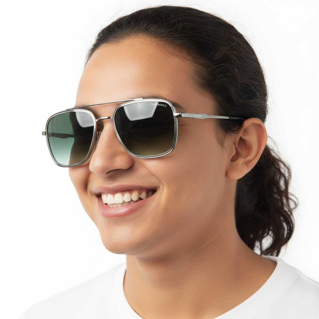 Aviator Steel Black Sunglass