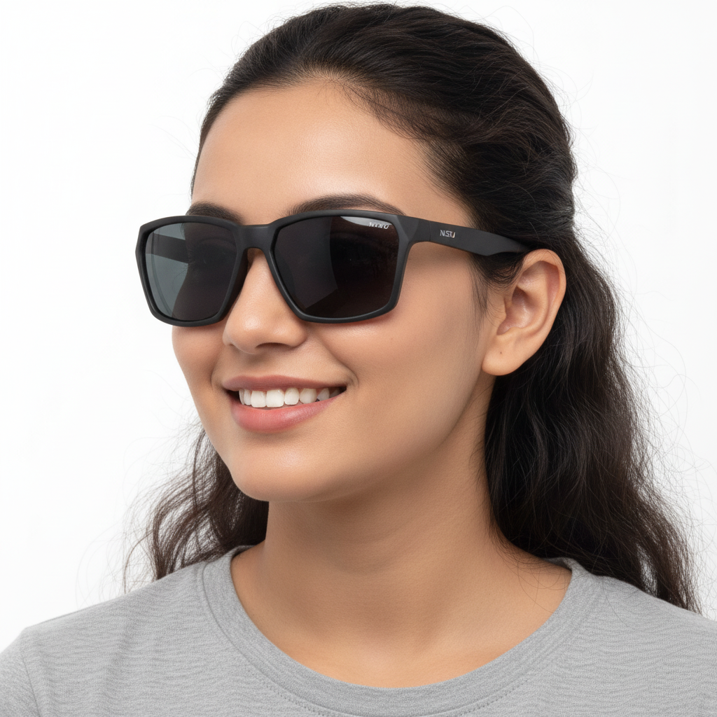 Nisu Square Black Sunglass